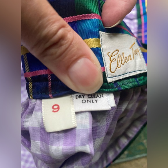 Vintage rare 60/70s Ellen Tracy plaid taffeta wrap long skirt, size medium large - Picture 5 of 16